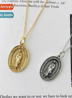 s925 silver jewelry Europe niche vintage plaque coin religio