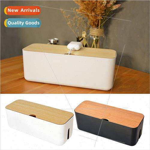 Cable Management Box, 11x4x4.5'', Wood d, Cord Org