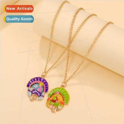 Europe Thanksgiving Turkey Necklace Halloween Party Pendant