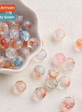 6*10mm gradient ice crack glaze beads two-color high whe flo