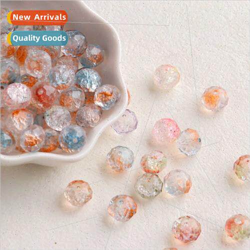 6*10mm gradient ice crack glaze beads two-color high whe flo