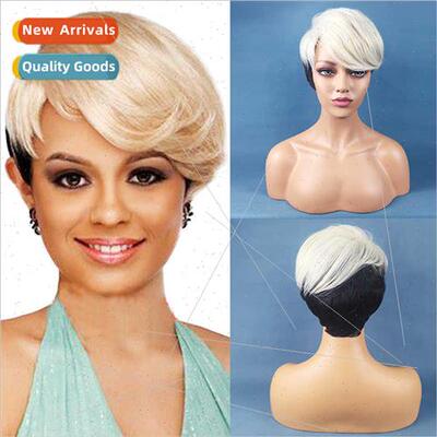 wigs Europe wigs women gradient color short rose mesh chemic