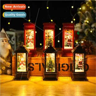Claus Santa luminous phone small Christmas booth decorations
