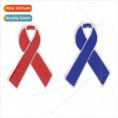Europe Red Blue Ribbon Badge Pin World AIDS Day Ocean Conser