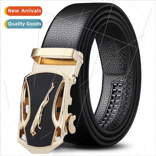 Sports Car Leopard Men Belt Wrapped Edge Lychee Pattern Yout