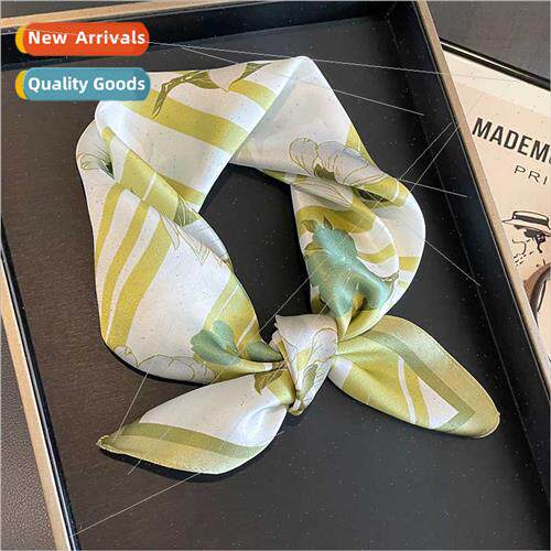 Printed silk scarf female 2023 new Korean fashion warm silk