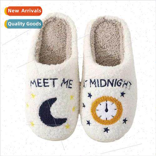 2023 new winter cotton slippers men women couple home moon c