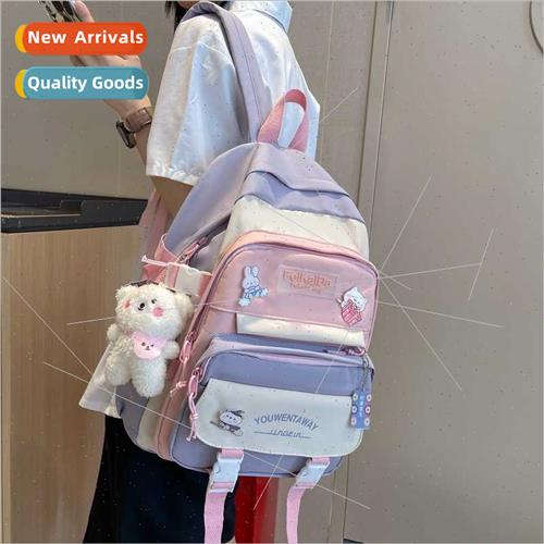 schoolbag 2022 new Korean campus color collision shoulder ba