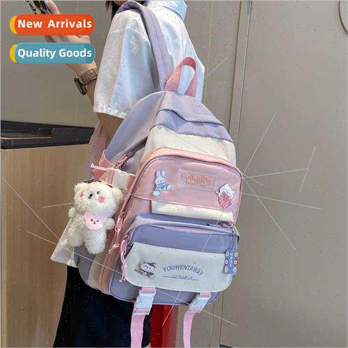 schoolbag 2022 new Korean campus color collision shoulder ba