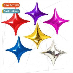 pointed star balloon small foil four aluminum 10inch moon