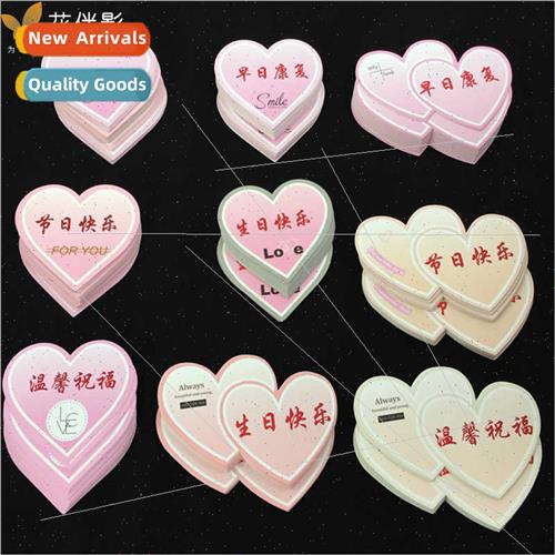 Flower wrapping paper material blessing card creative heart-