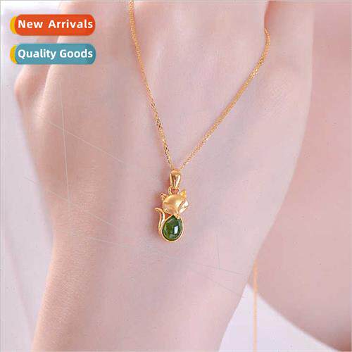Vietnam sgold chrysoprase fox necklace适用girls gold plated
