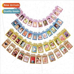 pull flag baby Birthday hanging frame birthday photo