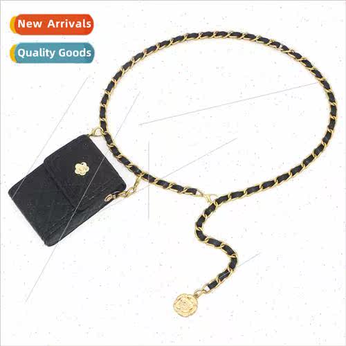 Metal waist chain female woven chain fanny pack female Korea
