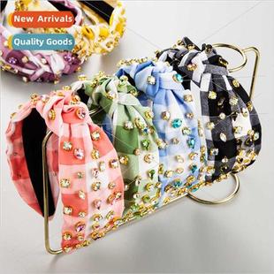 Europe color plaid Korean rhinestone new diamond kno fashion