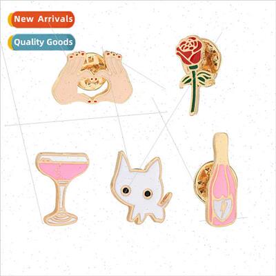Cartoon Japanese cute set brooches Whe honeymoon wine bottle
