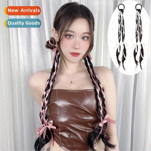 Wig female ponytail ballet ribbon simulation boxing twist br