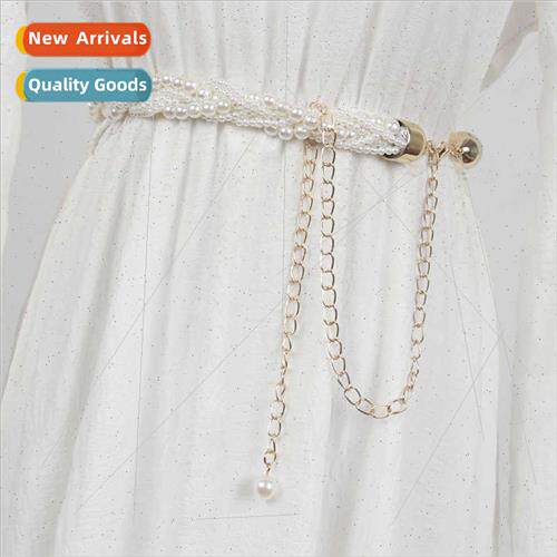 Skirt Belt Decoration Pearl Waist Chain Dress Waist Slim Sma