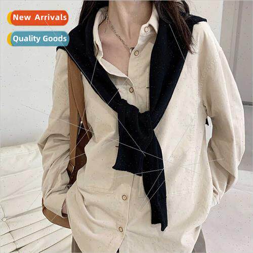 Korean  spring small fresh monochrome solid color knted wool