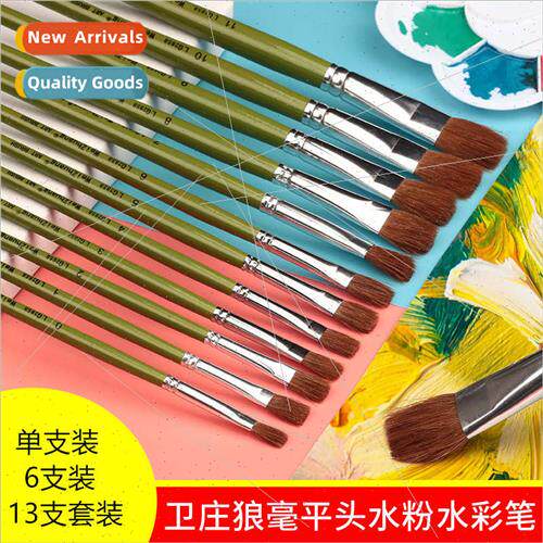 Gouache Brushes Flat Head Wolf Hair Gouache Brushes Art Pain