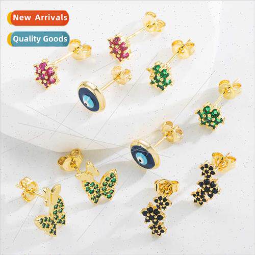 Ins cold wind hollow flowers butterfly earrings earrings cop