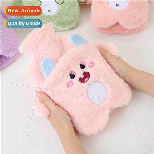 pvc water injection cartoon plush hot water bag students cut