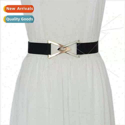 Women fashion versatile women belt simple triangle buckle el