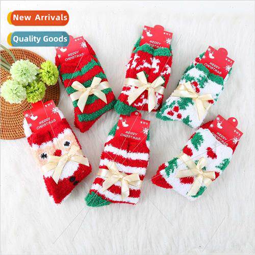 Autumn winter new coral velvet socks women half-velvet socks