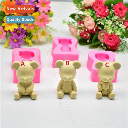 DIY Baking Bear licone Mould Violent Bear Shape Flip Candy C