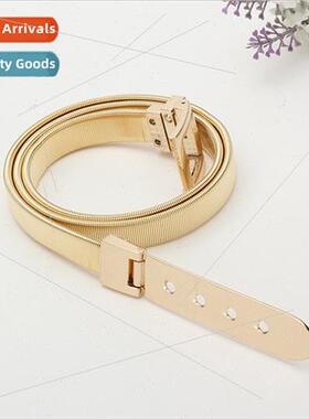 New metal 1.5cm spring pin buckle waist chain Ms. versatile