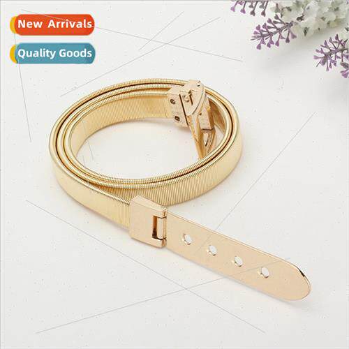 New metal 1.5cm spring pin buckle waist chain Ms. versatile