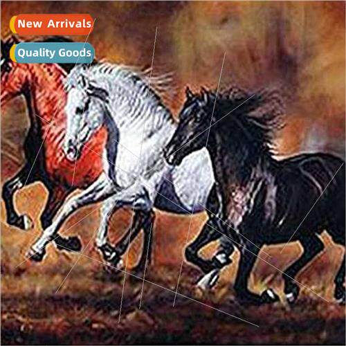 Cross Stch New DIY Three Stallions Full Stch mple Handmade T