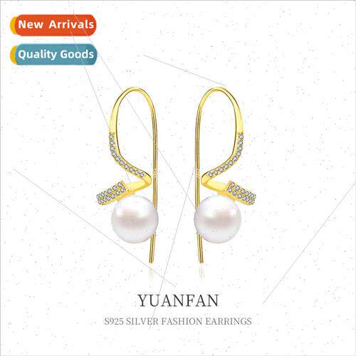 925 silver twisted zirconia earrings female niche ins Europe