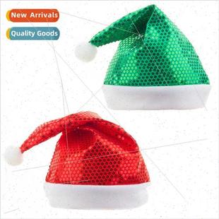 Red Hat Green Christmas Adult Sequin New