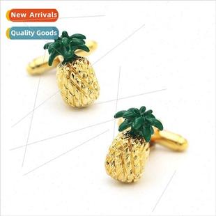 Series Men Yellow Cufflinks Women Pineapple Fruit