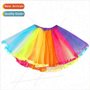 Children mesh bustle skirt girls princess skirt short colorf
