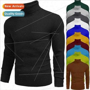 men winter striped fashion sweater 2022 turtleneck fall