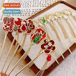 Ancient hairpin hairpin plate Hanfu hair accessories wooden