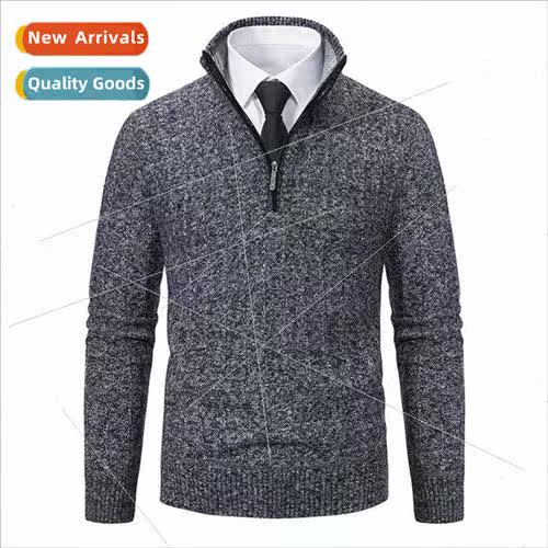 Autumn winter new men half-zipper stand-up collar pullover s