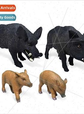 animal wild boar model PVC solid male boar wild boar cubs li
