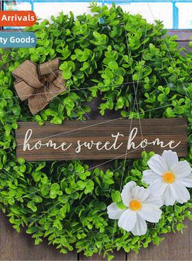 Whe Flower Eucalyptus Wreath Plant Rustic Door Hanging Decor