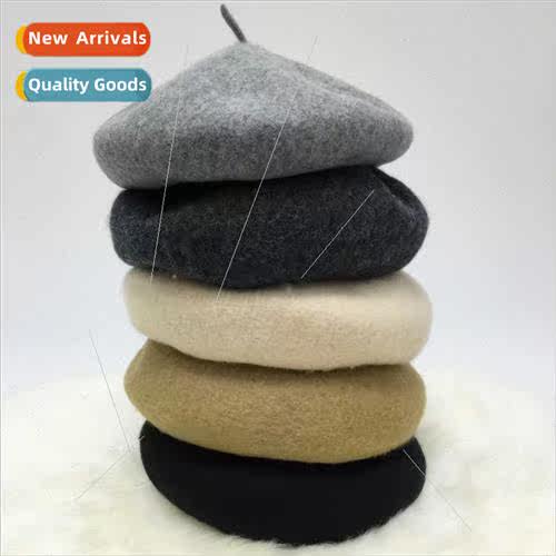 Autumn winter Korean women thickened wool retro beret lerary