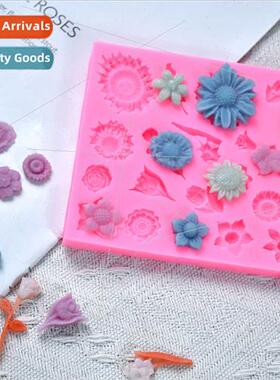 22-links Flower Flip licone Mould Cake DIY Chocolate Pudding
