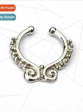 Vintage U-Shape Nose Ring Clip Fake Nose Ring Nose Clip Gold