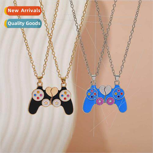 Europe new cartoon game console handle necklace BFF children