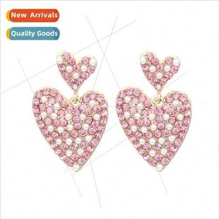 love earrings Creative pearls personalized diamonds new