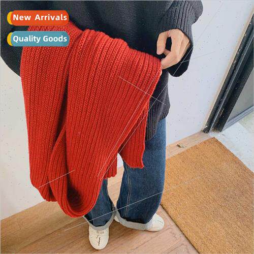Scarf female winter burgundy hundred wh ins wind tide cute K