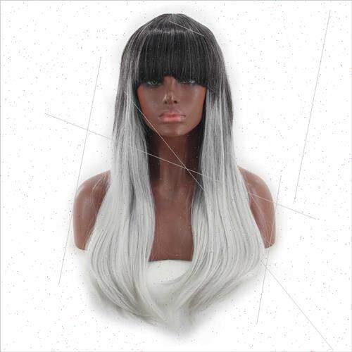 Gradient Wig Cosplay High Temperature lk Grandma Gray/Red/Gr