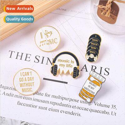 Alloy Alphabet Brooch Creative Headphone Tape Shape Baking L