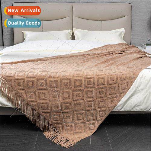 Scandinavian sofa cover blanket solid color summer office ai